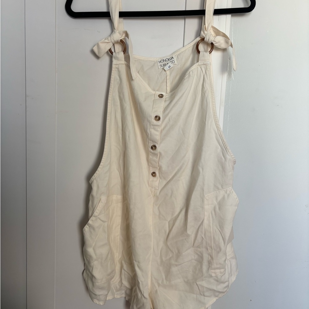 NWT Cream Button-Front Romper